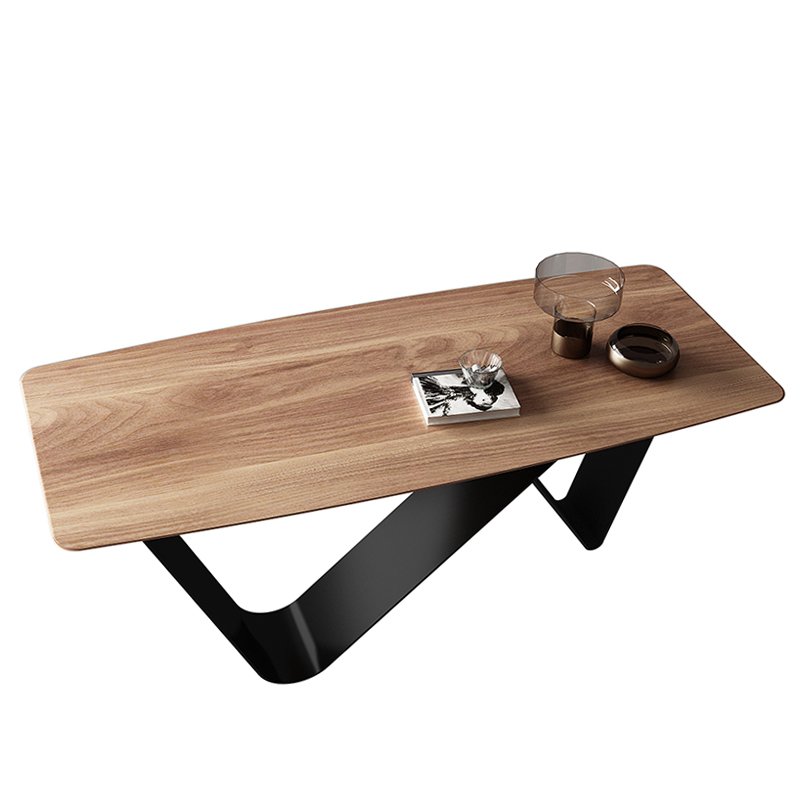 Nordic Solid Wood Dining Table Set Rectangle Walnut Long Table Restaurant Wooden Table For 8 People