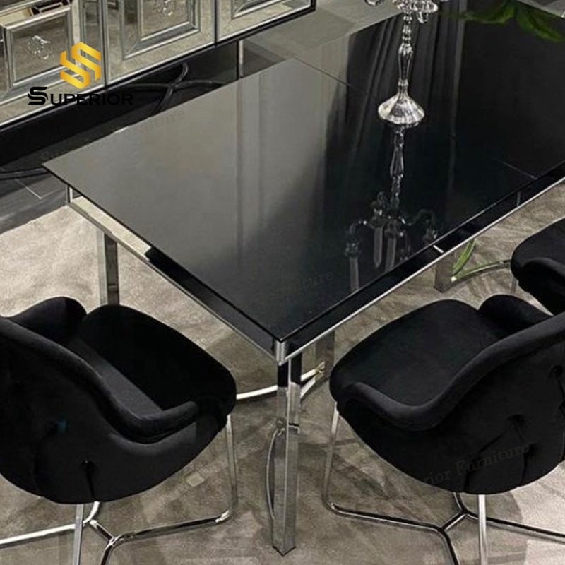 wholesale glass dining table set 6 seater comedores 4 sill home furniture dining table set