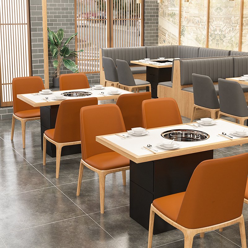 Commercial Restaurant Barbecue Grill Korean Smokeless Hot Pot BBQ Dining Table Set Factory Good Price