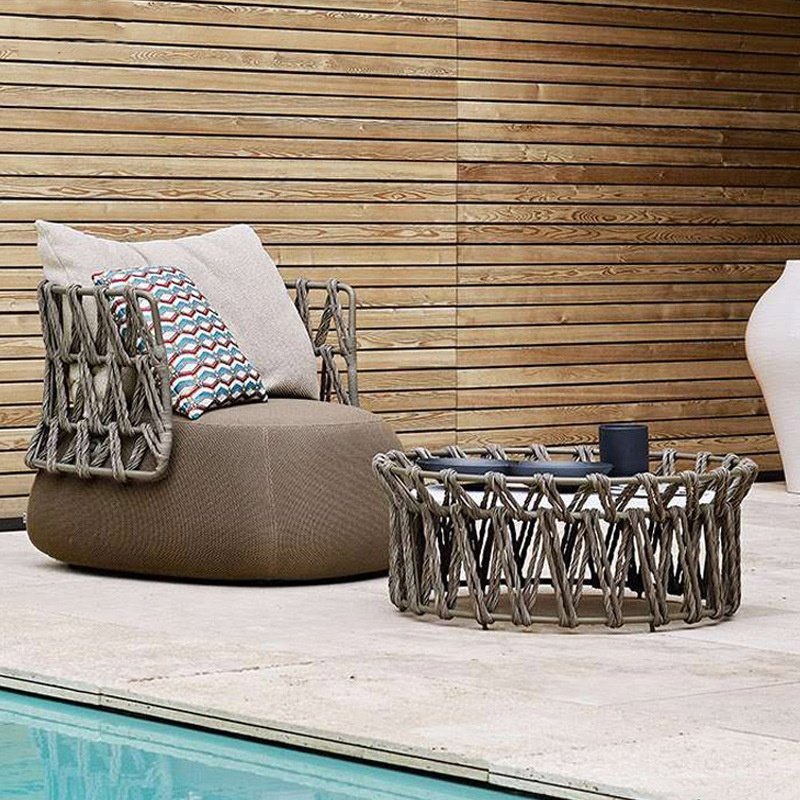 Outdoor Sofa Balcony Garden Villa Rattan Sofa Sunroom Designer Outdoor Rattan Furniture Soft Furniture