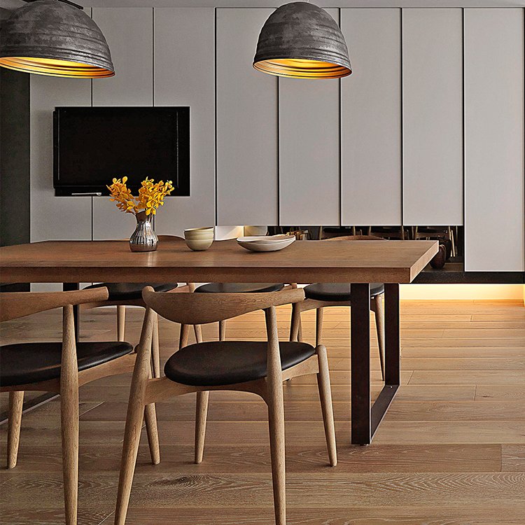 Modern hot sell dining table set wooden top metal frame wooden dining table for living room furniture