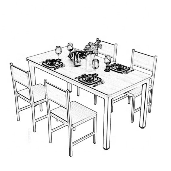 Multifunctional Small Apartment Steel-wood Dining Table and Chair
