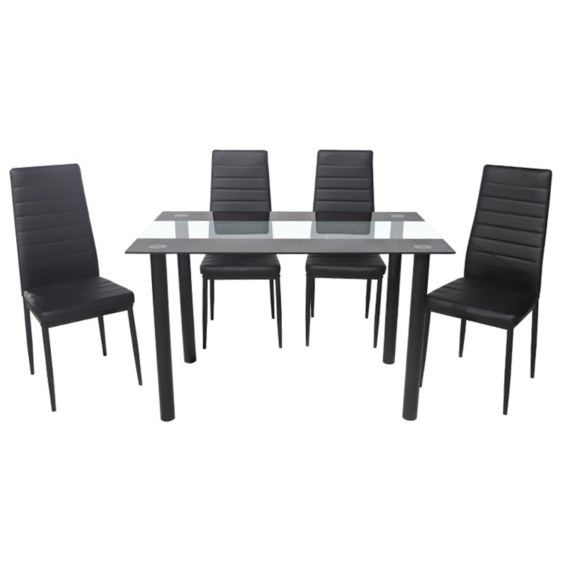 Wholesale tempered glass table top dinning table and chairs set modern furniture stainless steel glass white dining table