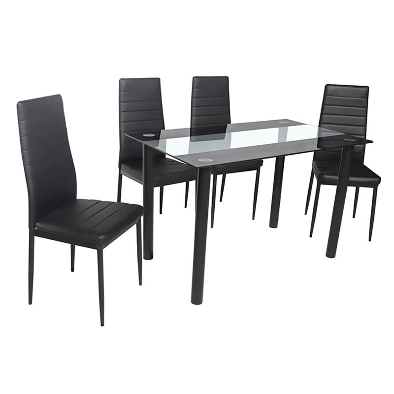 Wholesale tempered glass table top dinning table and chairs set modern furniture stainless steel glass white dining table