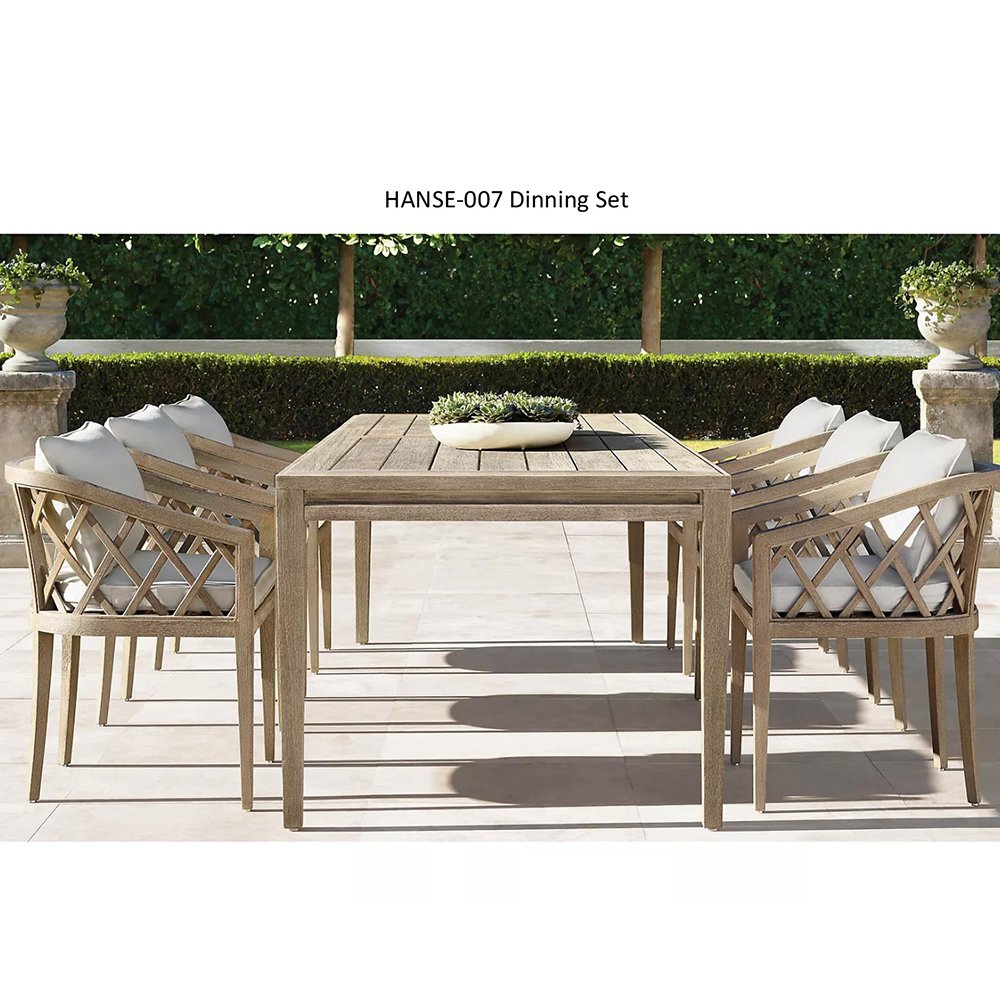 Wholesale Restaurant Table Set Garden Modern Patio Furniture Aluminum Outdoor Dining Table And Chair Set for hotel