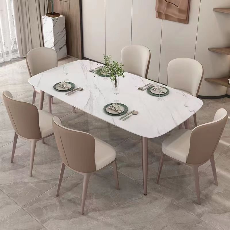Italian rock plate table modern simple household small apartment restaurant dining table light luxury marble table