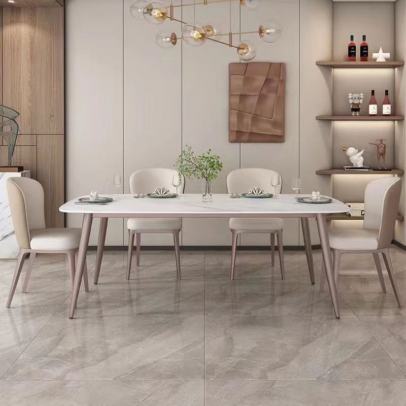 Italian rock plate table modern simple household small apartment restaurant dining table light luxury marble table