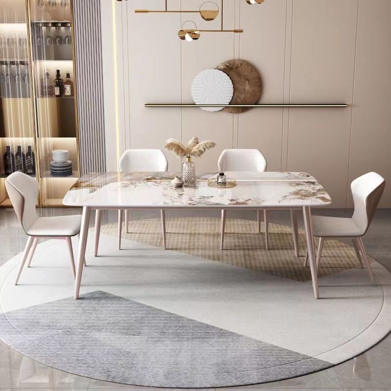 Italian rock plate table modern simple household small apartment restaurant dining table light luxury marble table
