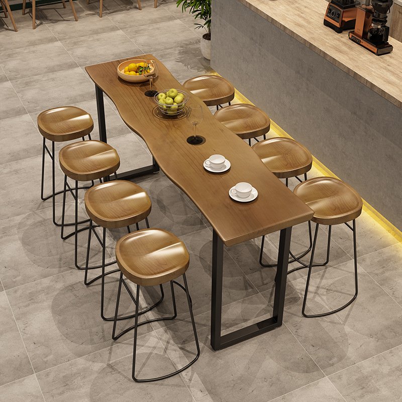 Manufacture Retro Industrial Restaurant Coffee Furniture Wooden Cafe Shop Resaturant Furniture Sets Table And Chairs