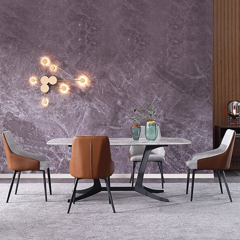 2024 modern style marble dining table set Light luxury French rock table