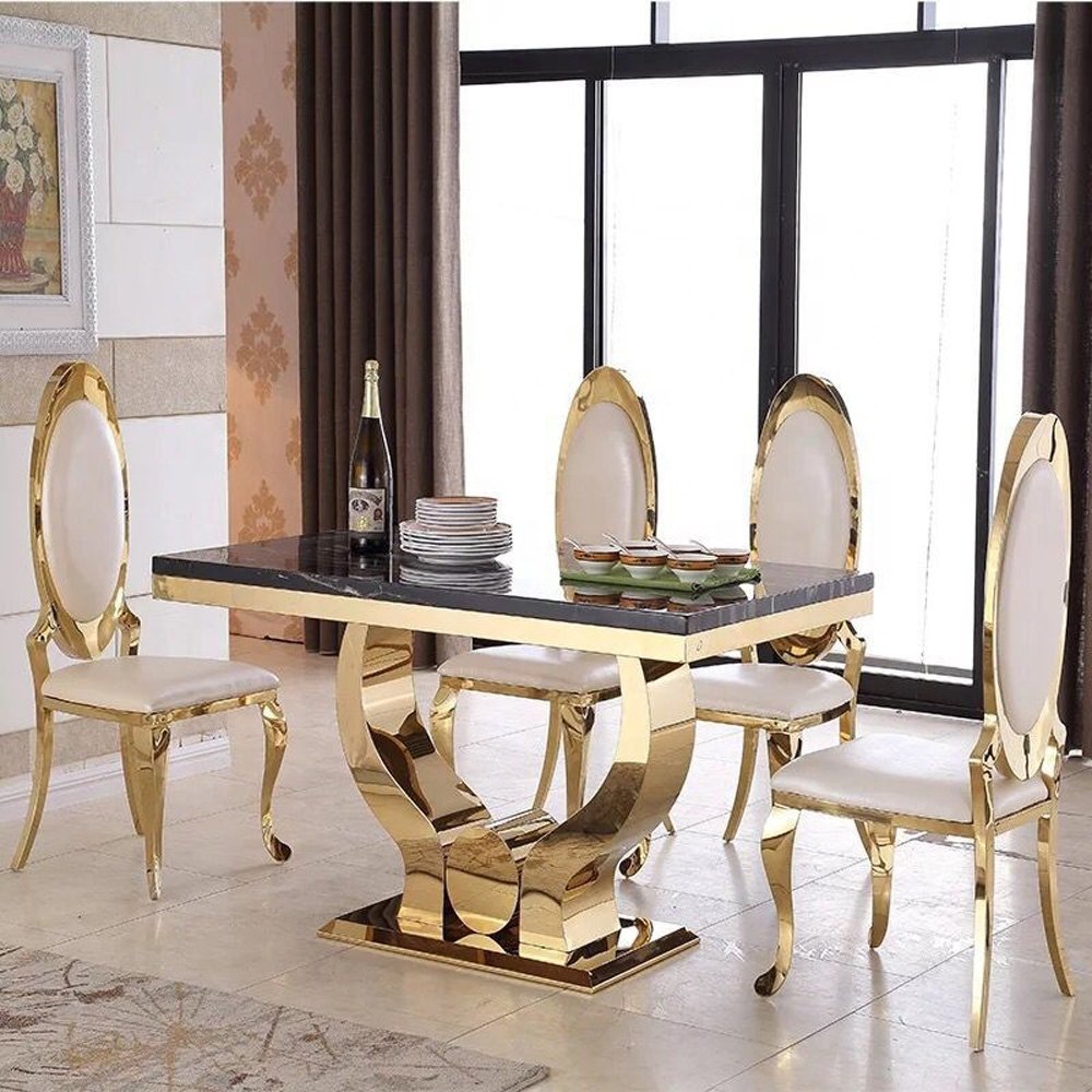 Living room furniture marble dinning table gold luxury dinning table modern dinning table set for home