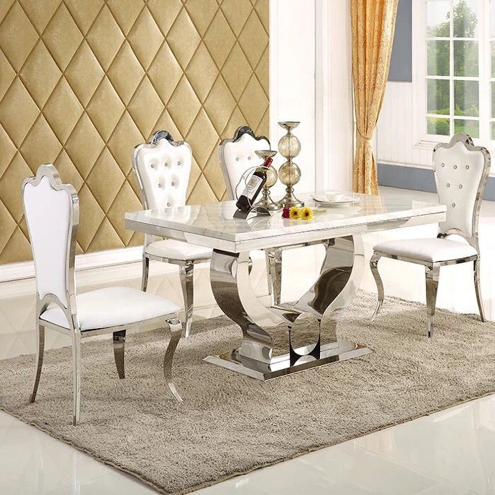 Living room furniture marble dinning table gold luxury dinning table modern dinning table set for home