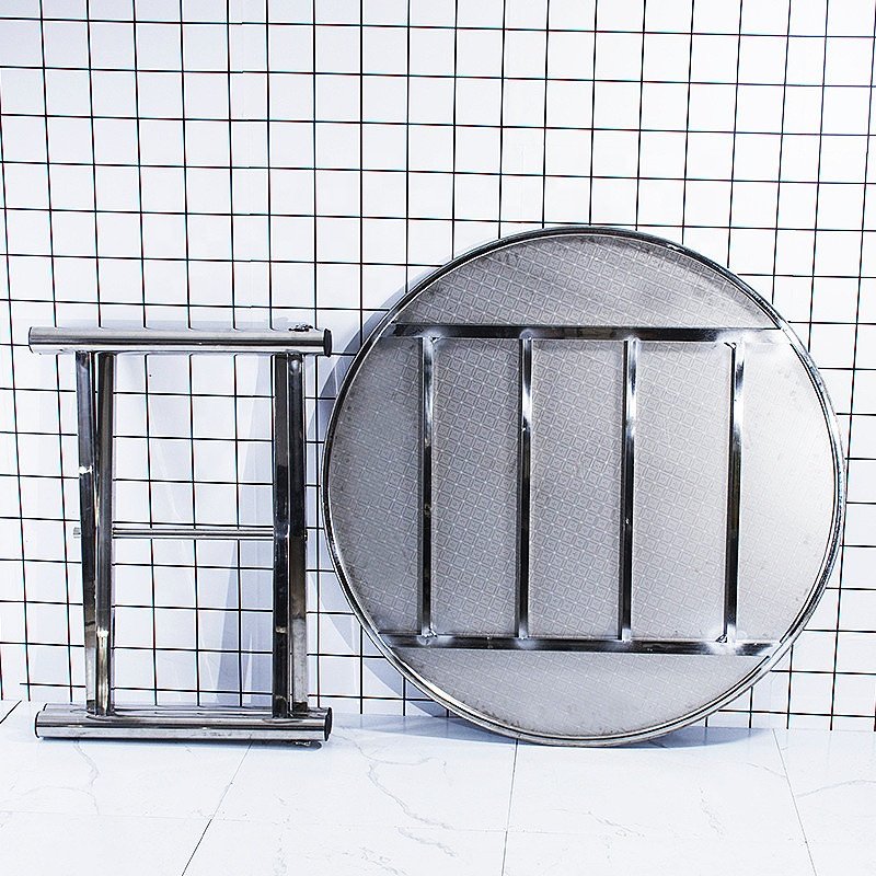 Wholesale new cheap space-saving stainless steel folding banquet hotel dining event tables