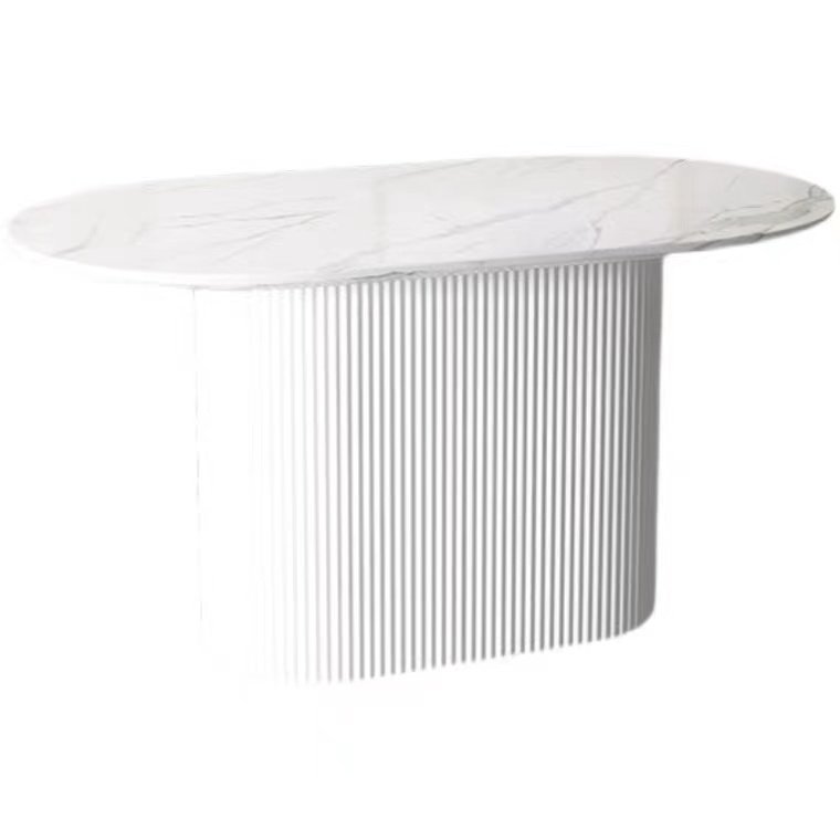 Modern marble countertop wrought iron dining table restaurant Flat Design Dining Table