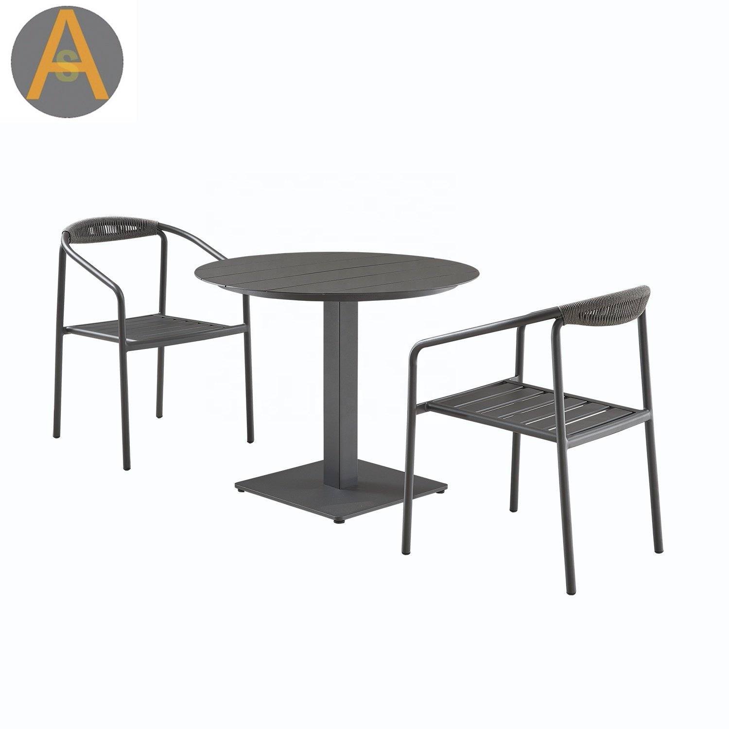 6 seater wooden dinning table set garden furniture Leisure braided rope dining table set