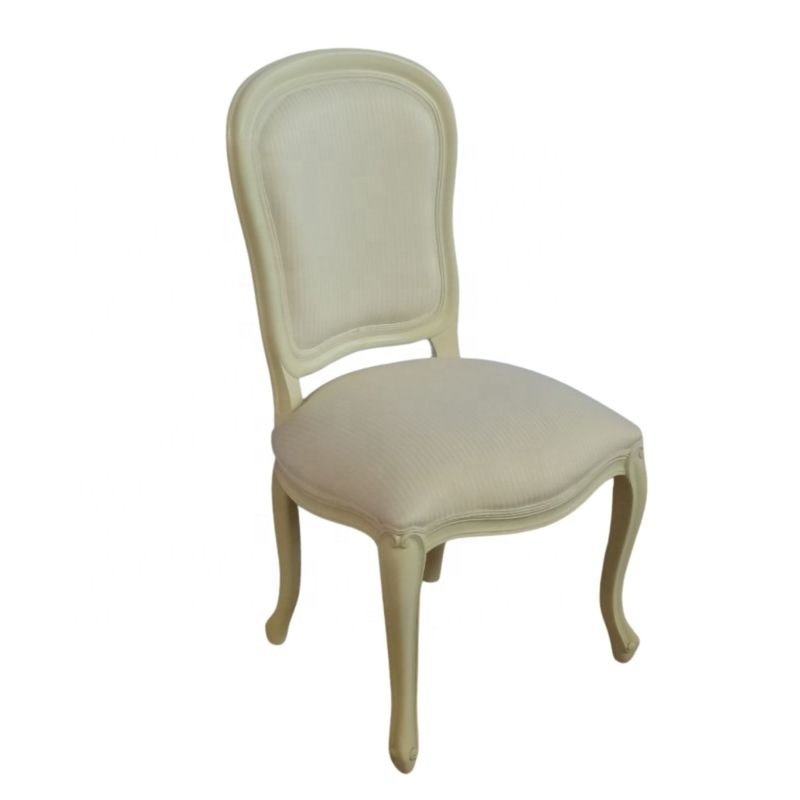 French Style Dining Set Wooden Round Dining Table With Four Chairs Designed for White Painted European Home Restaurant Furniture
