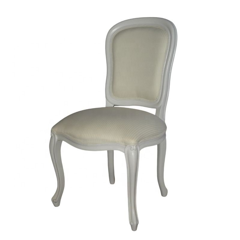 French Style Dining Set Wooden Round Dining Table With Four Chairs Designed for White Painted European Home Restaurant Furniture