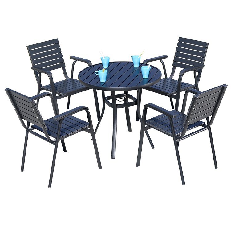 Cheap Outdoor Dining Furniture Cafe Coffee Set Round Outside Patio Table And Chair
