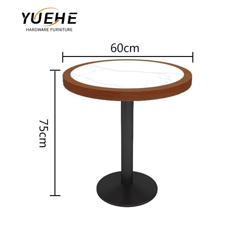 4 seats restaurant walnut color wood rattan dining table chair and sofa set for kopitiam burger restaurant cafe