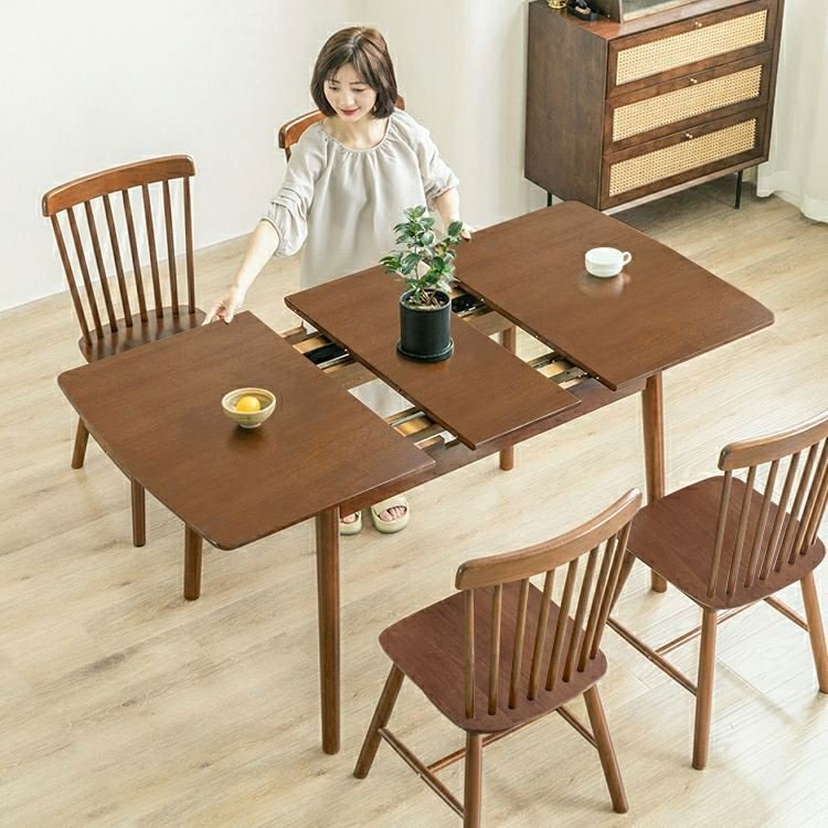 Wood Dinning Room Table Wooden Modern Space Saving Adjustable And Expandable Dining Kitchen Table Extendable Dining Table
