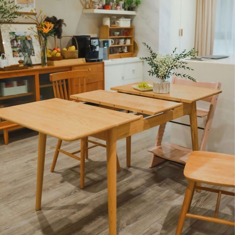 Wood Dinning Room Table Wooden Modern Space Saving Adjustable And Expandable Dining Kitchen Table Extendable Dining Table