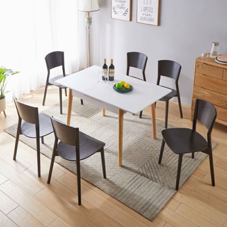 Wood Dinning Room Table Wooden Modern Space Saving Adjustable And Expandable Dining Kitchen Table Extendable Dining Table