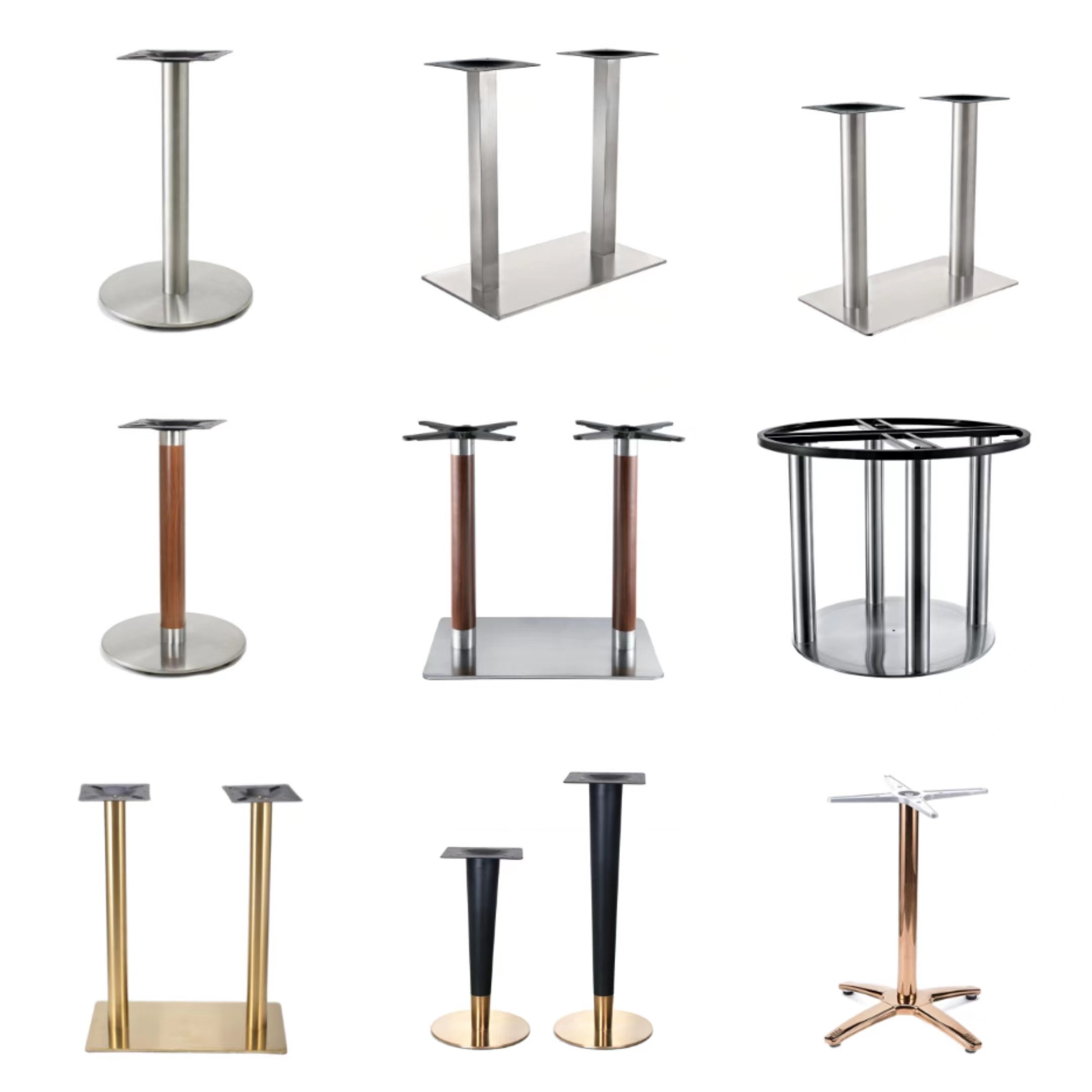 Commercial Table Legs Office Modern Furniture Stainless Steel Cafeteria Canteen Table Dining Coffee Metal Table Base