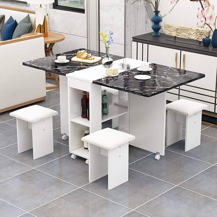 black cheap extendable cheap round square wood modern folding dining table set