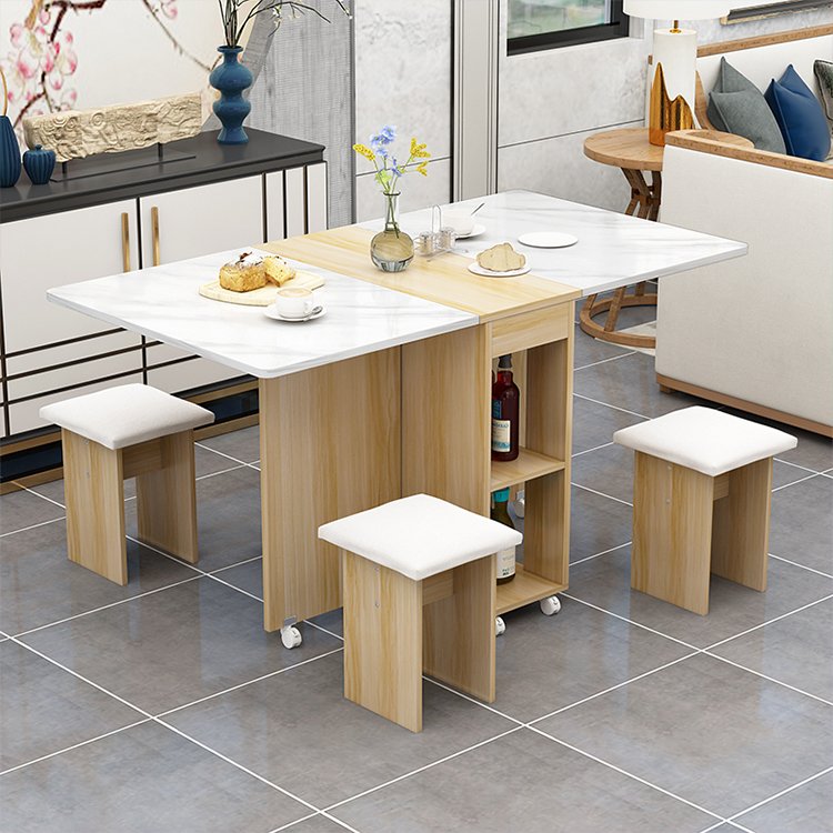 black cheap extendable cheap round square wood modern folding dining table set
