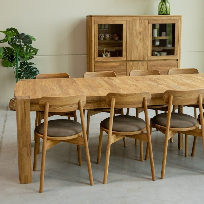 Extra Large Dining Table Solid Mango Extendable Table, Dinning Mango Table, Table Extensible