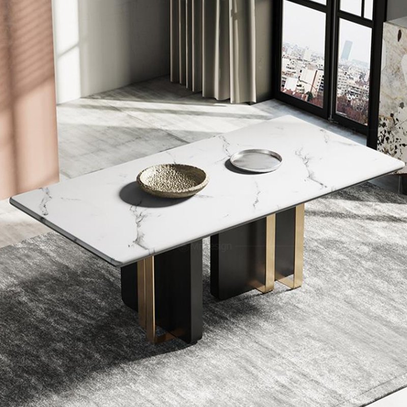 2021 Art marble dining table sets luxury modern dining table set marble top dining room furniture