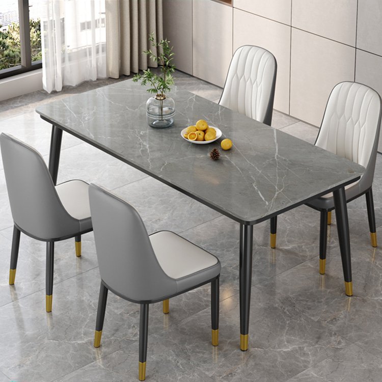 Luxury Design Dining Room Table Home Furniture Set For 6 Seater Chairs With Marble Top