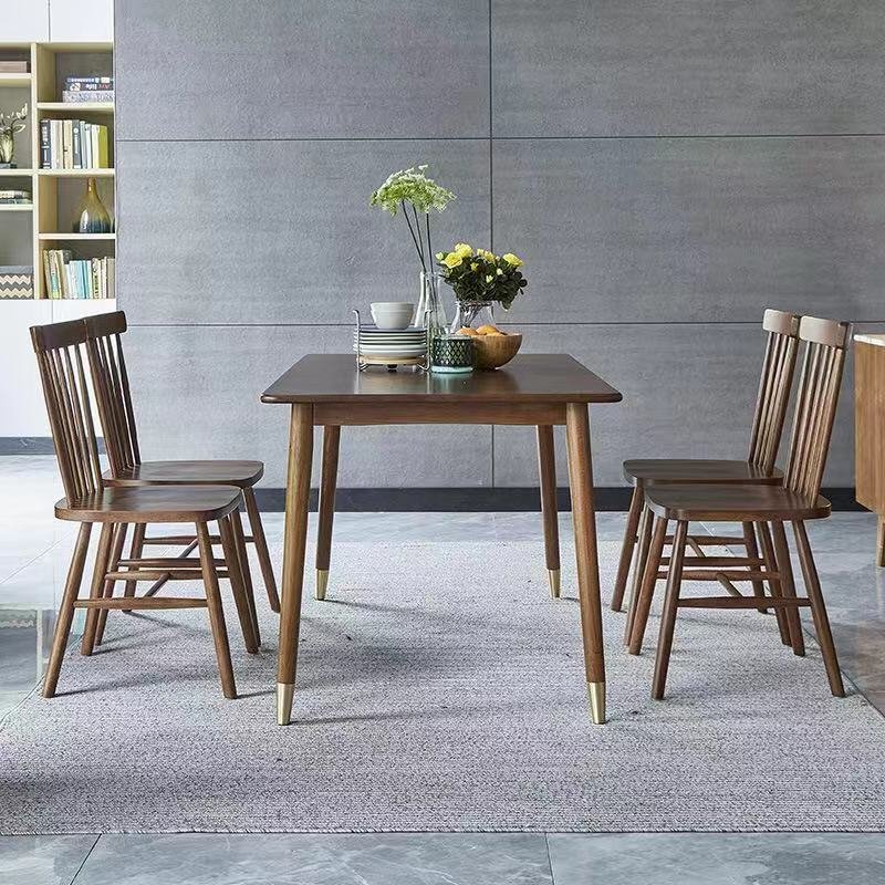 Good Seller North Europe Style Wooden Dining Table Set 6 Chairs Designs Kd In Solid White Oak Dining Room Furniture