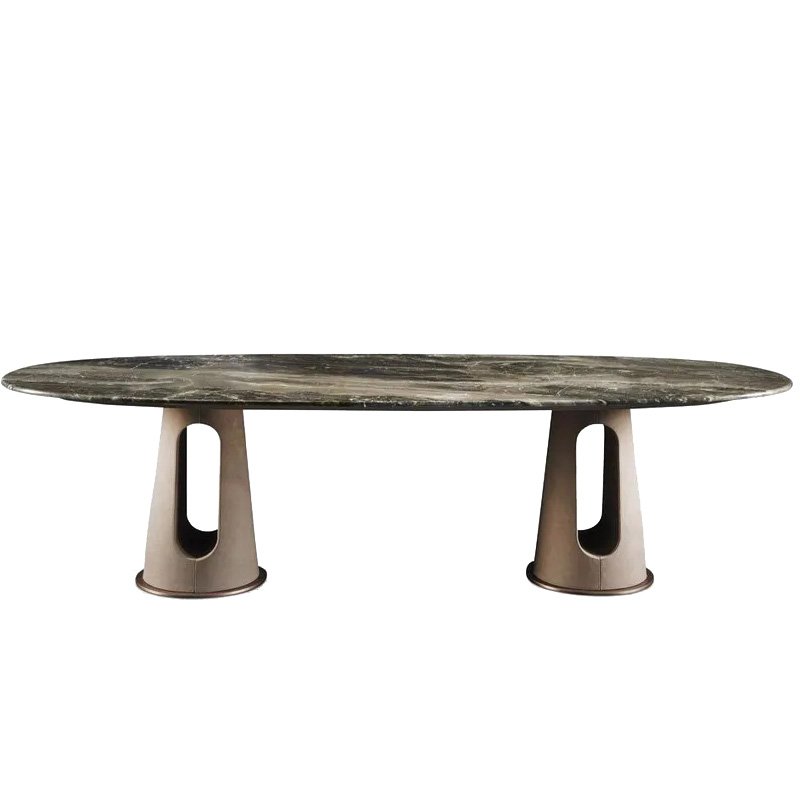 Luxury Italian Dining Table Set For 8 Modern Villa Full Dining Table Natural Marble Top Dining Table Set Luxury Style