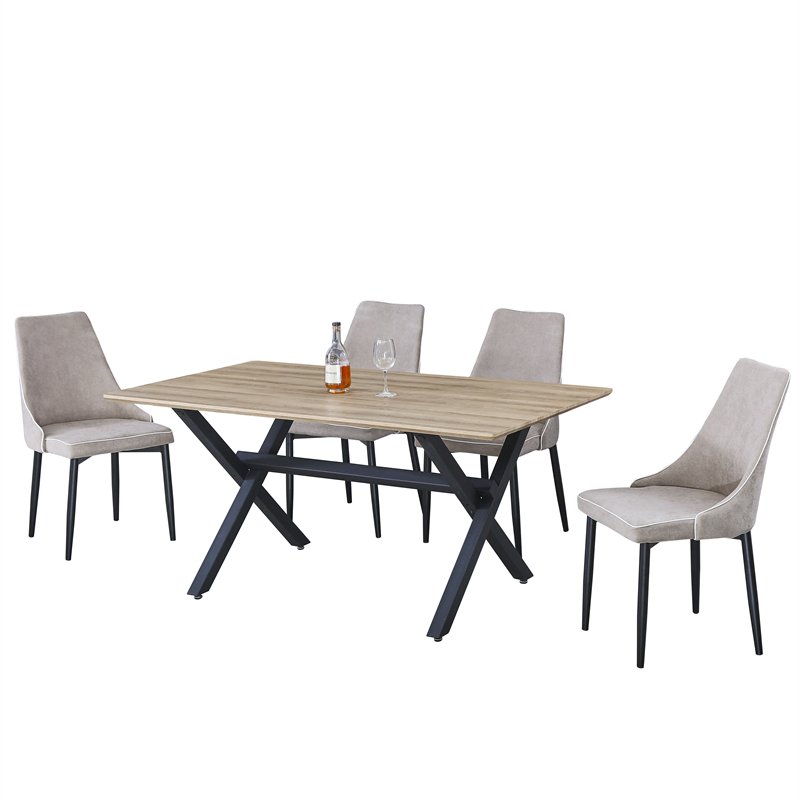 factory outlet custom modern minimalist Furniture rectangle wood top dining tables
