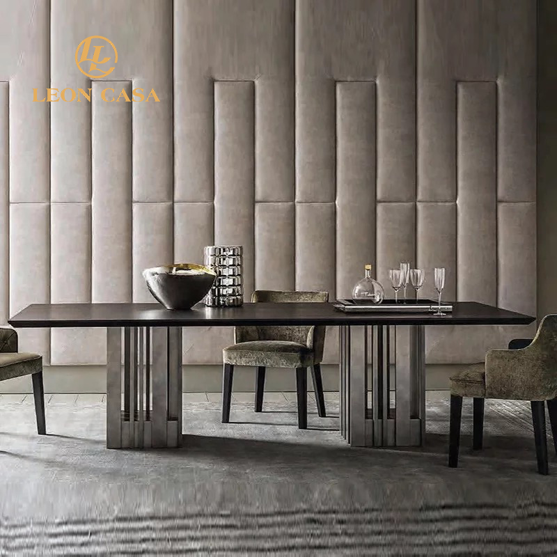 Popular Design Luxury Modern New Household Marble Rectangular Table Marble Dining Table Set Dining Tables For Kitchen