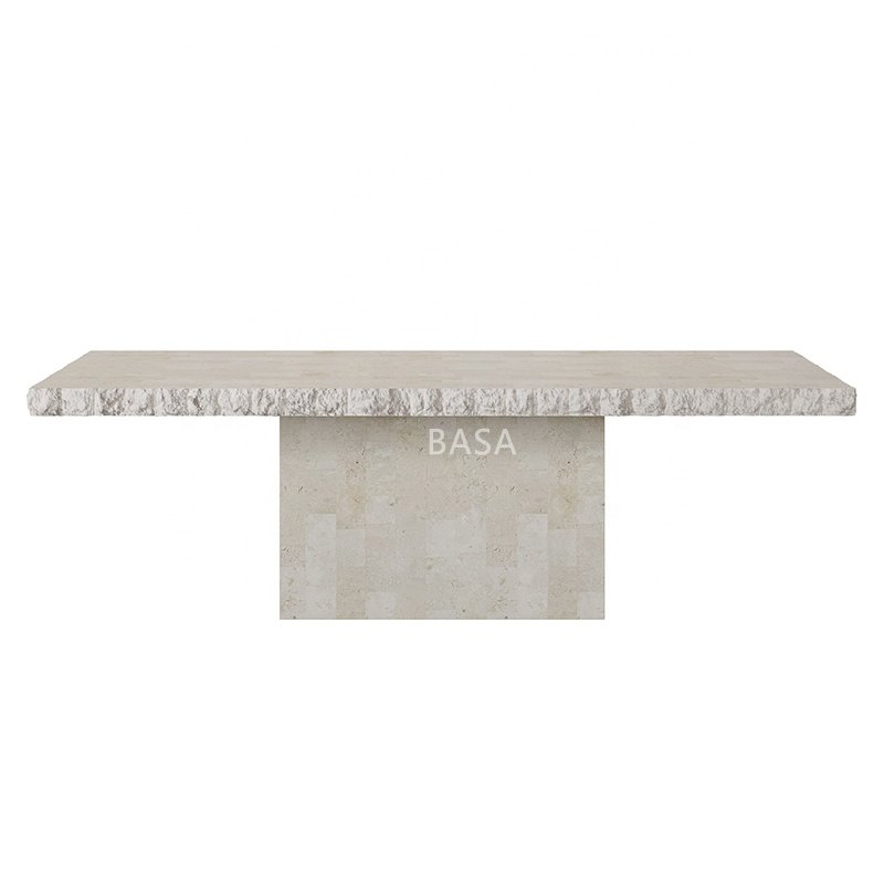 Hotel garden table natural marble square countertop, hit the style