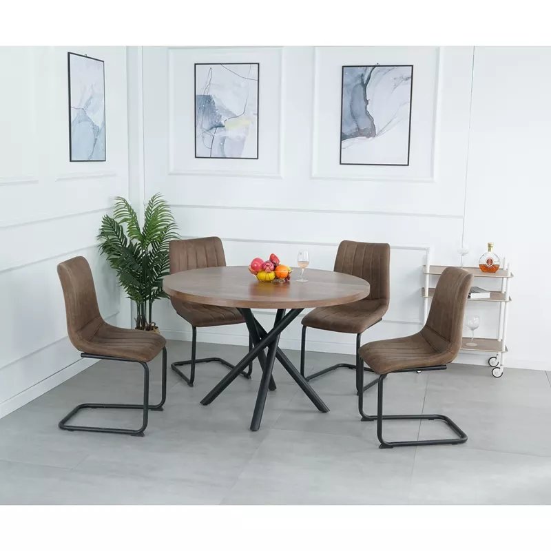 Factory price high quality Round shape modern dining room furniture MDF dining table