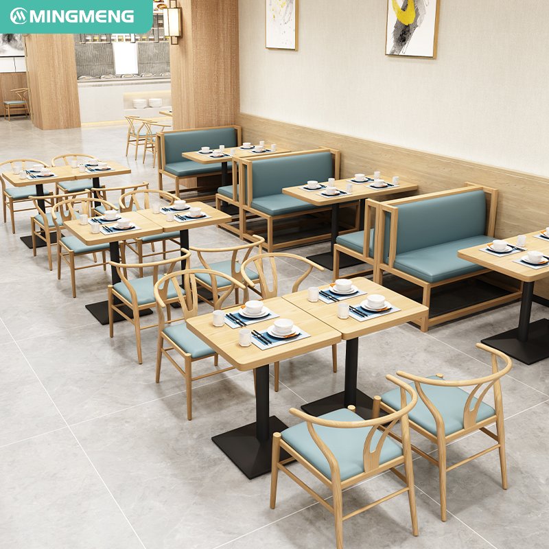 Factory Direct Promotional furniture Contemporary Solid wood dining table set Cafe Chair Table Set for Dining Hotels Use