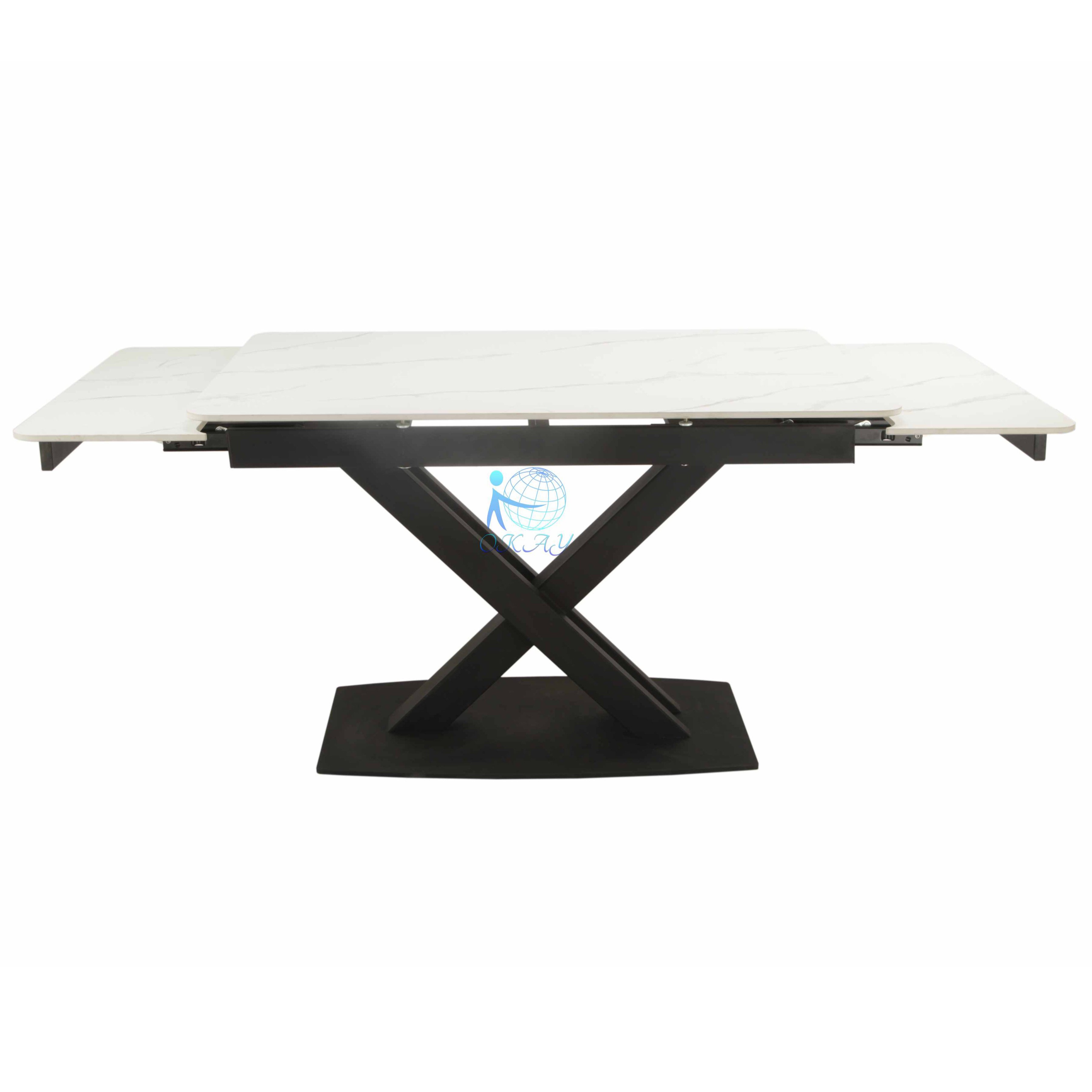 Dining room furniture Extension Ceramic dining table italia snow white marble color
