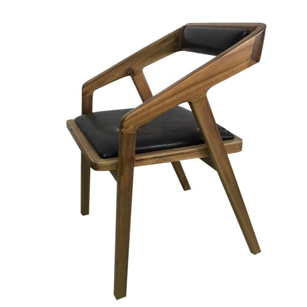 Antique Style Modern Wood Dining Chair Table Set Custom Restaurant Furniture for Cafe Hotel PU Leather Metal Square Patterns