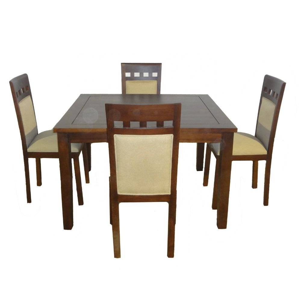 Minimalist Dining Set Solid Teak Wood Dining Table and Dining Chair to Furnish Modern Home Kitchen and Restaurant Furniture