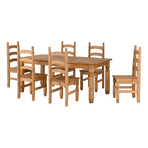 Minimalist Rectangular Dining Table Set with Comfortable Dining Chairs Wooden Home Outdoor Furniture for Exterior Villa Use