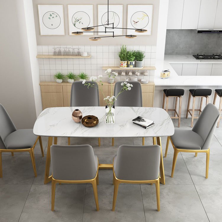 Cheap Modern Classic 10 Seat dining table with chairs marble dining table set