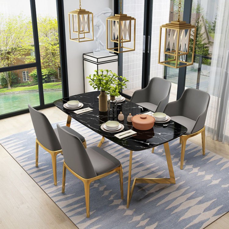 Cheap Modern Classic 10 Seat dining table with chairs marble dining table set