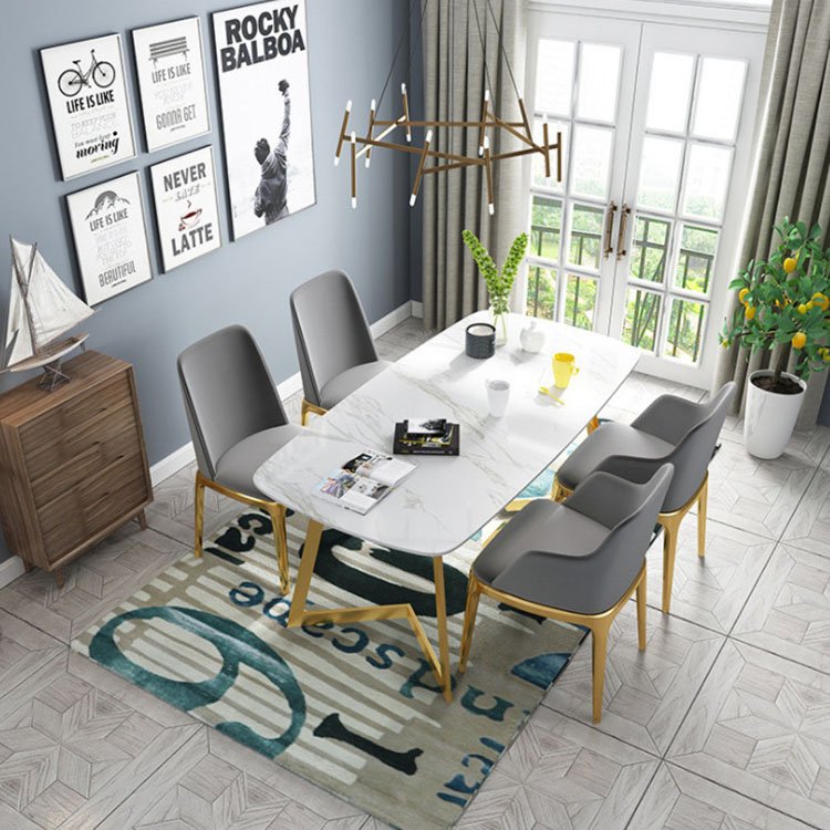 Cheap Modern Classic 10 Seat dining table with chairs marble dining table set