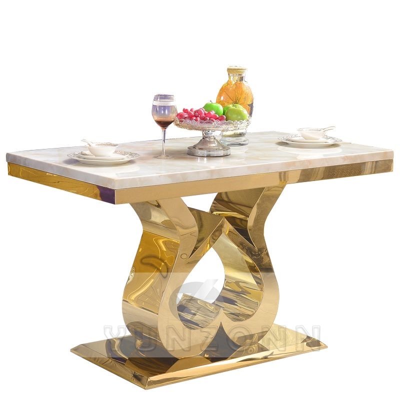 Modern Minimalist Dining Table Set Stainless Steel Banquet Chair for Hotels Halls Living Room Durable Metal Furniture