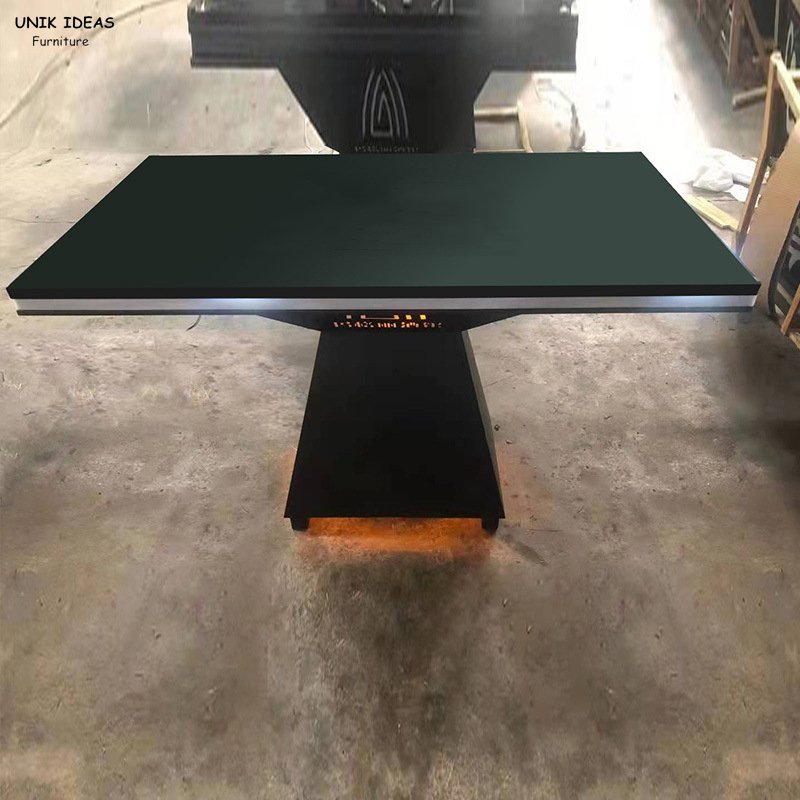 Commercial furniture coffee table with chair for bar live house metal dining table with chair customized club led light table