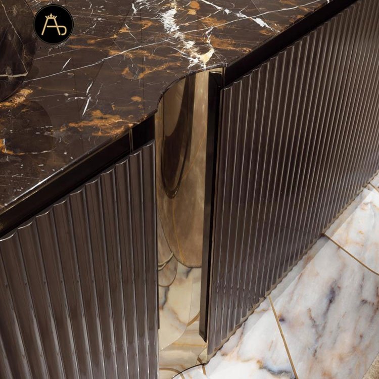 italian modern design luxury dinning table set marble with stainless steel dinning table