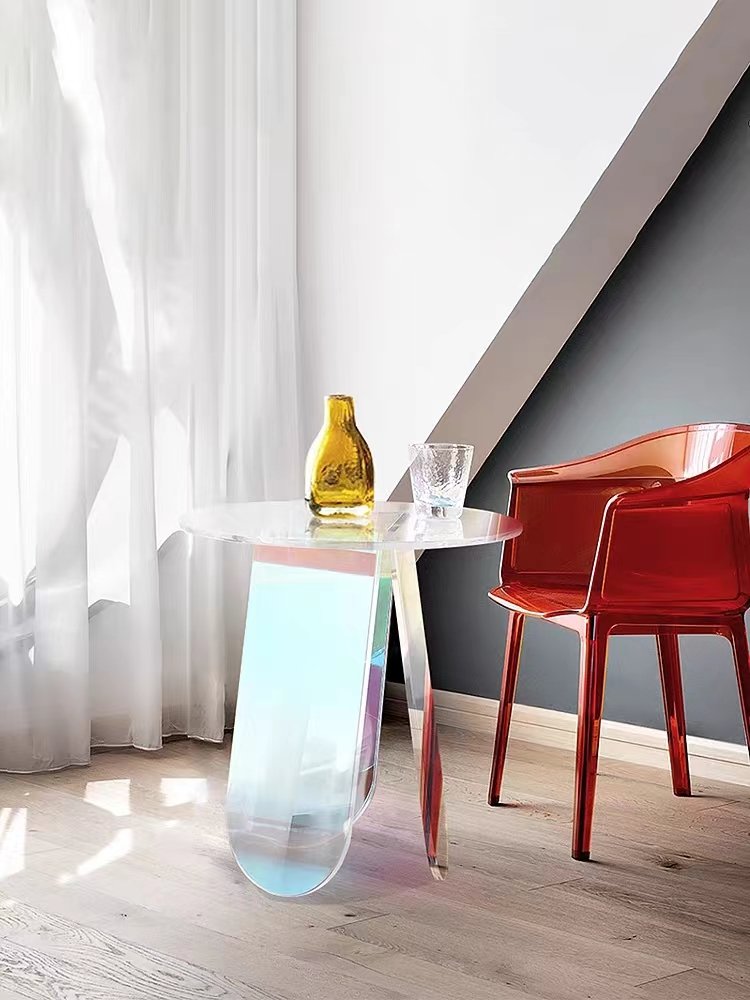 Acrylic Coffee Coffee Table Small Side Table Oval Coffee Table Rainbow Clear Glass Dining Room Furniture Home Furniture Modern
